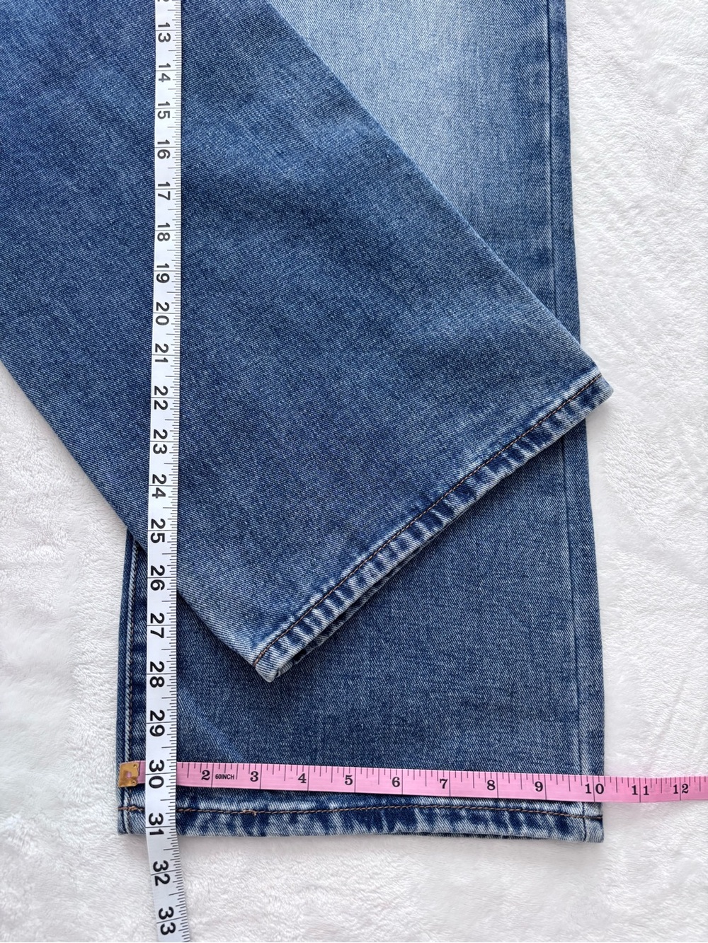 1030 TenThirty Mid Rise Relaxed Baggy Wide Leg Embroidered Blue Jeans--NWT--27 - Picture 16 of 16